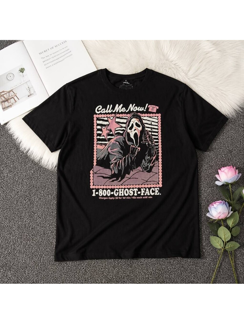 Ghost Face™ "Call Me Now!" Graphic T-Shirt – Men's Short Sleeve Black Tee